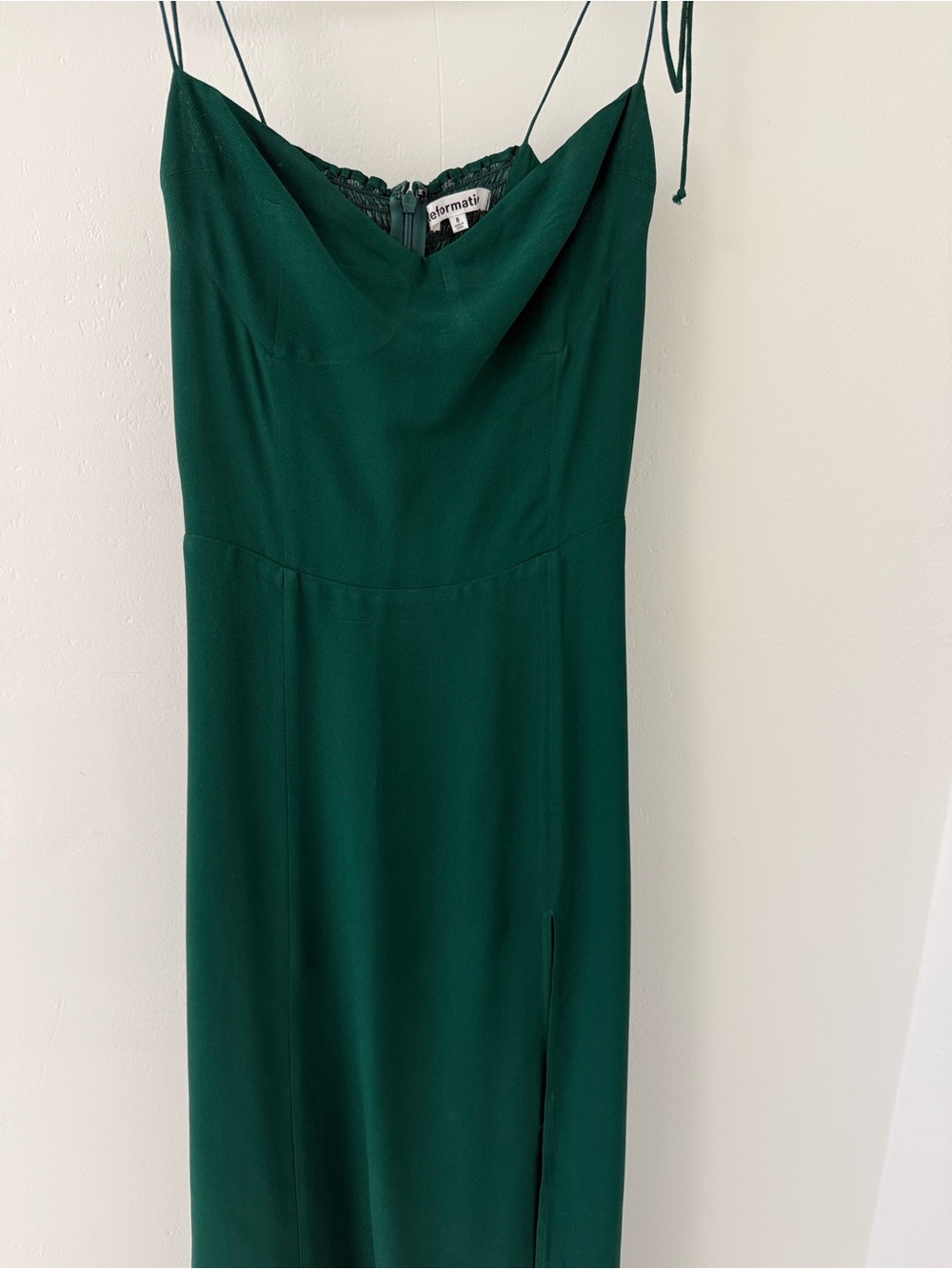 Reformation Emerald Green Cowl Neck Maxi Dress